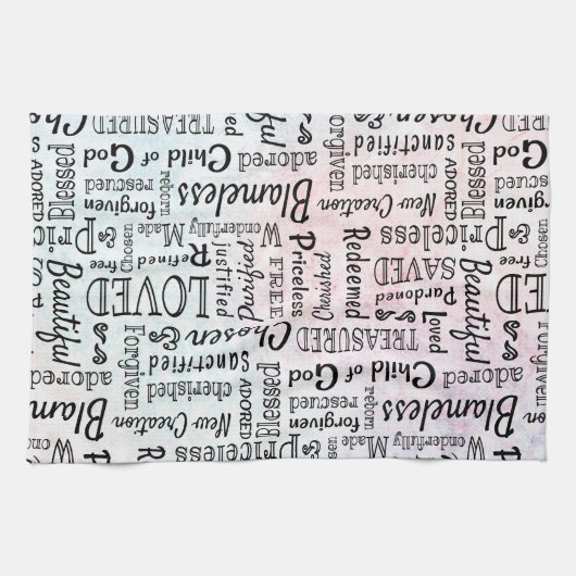 Christelijke bevestigende woorden theedoek (Horizontaal)