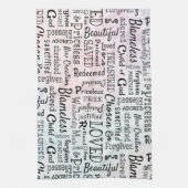 Christelijke bevestigende woorden theedoek (Verticaal)