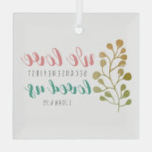 Christelijke BIBLE VERSE We houden van Calligrafie Glas Ornament (Achterkant)