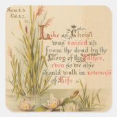 Christelijke Bijbel Christus is verrezen met Pasen Vierkante Sticker (Voorkant)