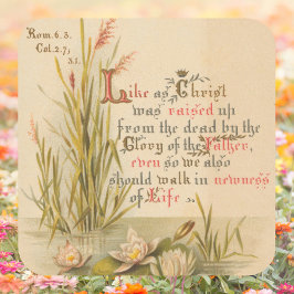 Christelijke Bijbel Christus is verrezen met Pasen Vierkante Sticker