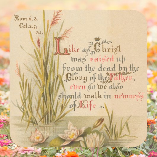 Christelijke Bijbel Christus is verrezen met Pasen Vierkante Sticker