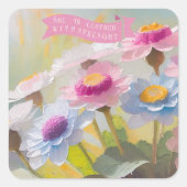 Christelijke bijbel citeert moeders, geschilderde  vierkante sticker (Voorkant)