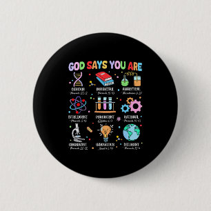 Christelijke Bijbel God Zegt Dat Je Wetenschap Bio Ronde Button 5,7 Cm