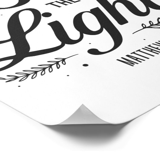 Christelijke bijbel is het licht Matthew 5:14 Poster (Hoek)