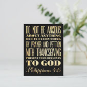 Christelijke Bijbel met scripts - Philippians 4:6 Briefkaart (Staand voorkant)