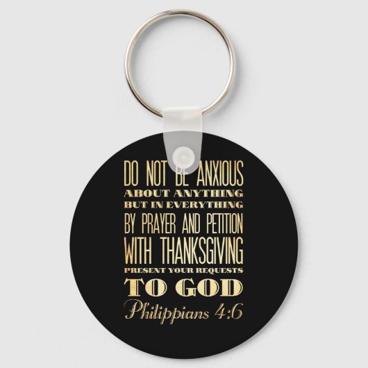 Christelijke Bijbel met scripts - Philippians 4:6 Sleutelhanger (Voorkant)