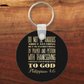 Christelijke Bijbel met scripts - Philippians 4:6 Sleutelhanger (Voorkant)