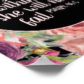 Christelijke Bijbel Roze Paars Floral Black Poster (Hoek)