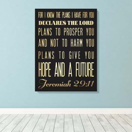Christelijke Bijbel Scriptura Verse - Jeremiah 29: Canvas Afdruk (Insitu (Houten vloer))