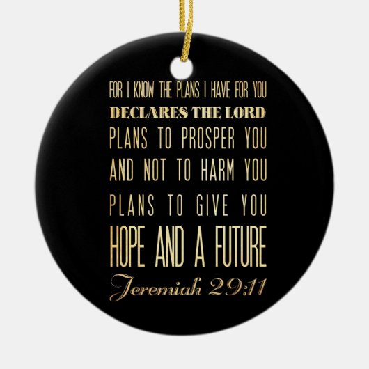 Christelijke Bijbel Scriptura Verse - Jeremiah 29: Keramisch Ornament (Voorkant)