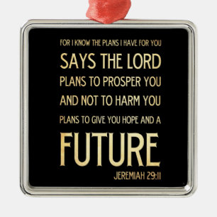 Christelijke Bijbel Scriptura Verse - Jeremiah 29: Metalen Ornament