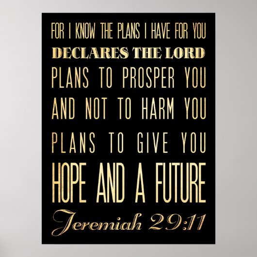 Christelijke Bijbel Scriptura Verse - Jeremiah 29: Poster (Voorkant)