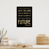 Christelijke Bijbel Scriptura Verse - Jeremiah 29: Poster (Keuken)