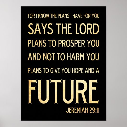 Christelijke Bijbel Scriptura Verse - Jeremiah 29: Poster (Voorkant)