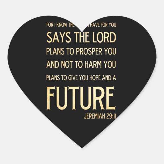 Christelijke Bijbel van de Schrift Verse Art Jerem Hart Sticker (Voorkant)