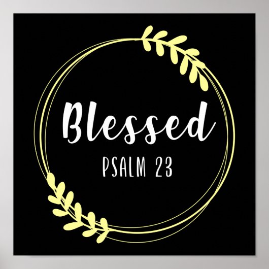 Christelijke Bijbel Verse Blessed Psalm 23 Poster (Voorkant)