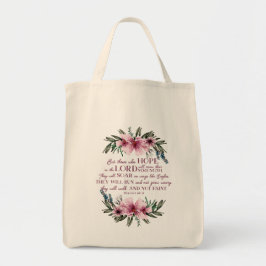 Christelijke bijbel Verse Blush Pink Floral Tote Bag