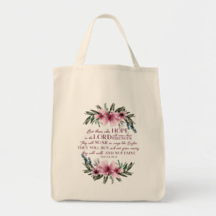 Christelijke bijbel Verse Blush Pink Floral Tote Bag