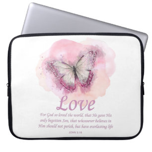 Christelijke bijbel Verse Butterfly voor vrouwen:  Laptop Sleeve