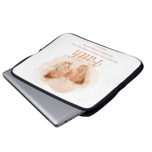 Christelijke bijbel Verse Butterfly voor vrouwen:  Laptop Sleeve (Voorkant onderkant)