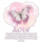 Christelijke bijbel Verse Butterfly voor vrouwen:  Sticker (Voorkant)