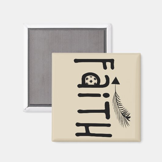 Christelijke Bijbel Verse Faith Up Arrow Magneet (Voorkant / Achterkant)