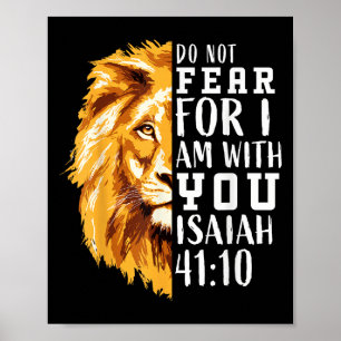 Christelijke Bijbel Verse Gezegden Lion Angst Poster