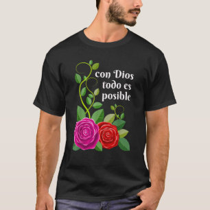 Christelijke Bijbel Verse in het Spaans Con Dios T T-shirt
