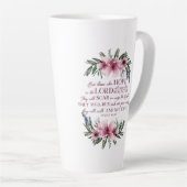 Christelijke Bijbel Verse Isaiah 40 Roze Floral Latte Mok (Rechterhoek)
