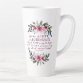 Christelijke Bijbel Verse Isaiah 40 Roze Floral Latte Mok (Rechts)