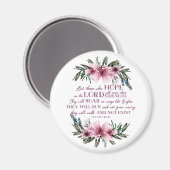 Christelijke Bijbel Verse Isaiah 40 Roze Floral Magneet (Voorkant / Achterkant)