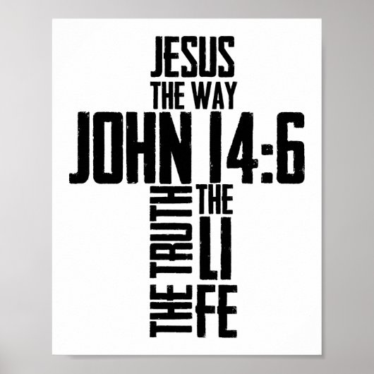 Christelijke Bijbel Verse Jesus The Way John 14:6 Poster (Voorkant)