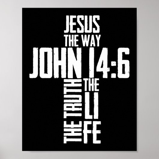 Christelijke Bijbel Verse Jesus The Way John 14:6 Poster (Voorkant)