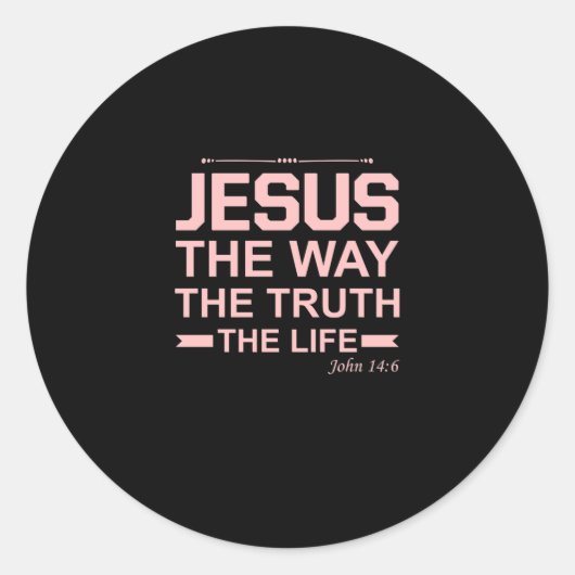 Christelijke Bijbel Verse Jesus Way Truth Life Ronde Sticker (Voorkant)