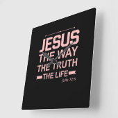 Christelijke Bijbel Verse Jesus Way Truth Life Vierkante Klok (Hoek)