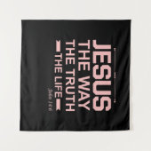 Christelijke Bijbel Verse Jesus Way Truth Life Wandkleed (Voorkant (horizontaal))