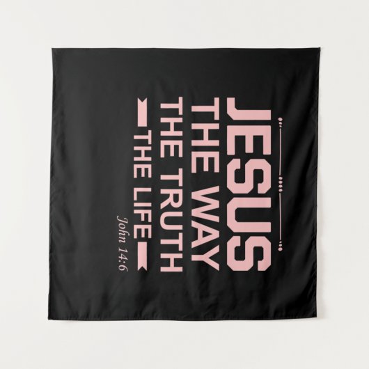 Christelijke Bijbel Verse Jesus Way Truth Life Wandkleed (Voorkant (horizontaal))