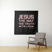 Christelijke Bijbel Verse Jesus Way Truth Life Wandkleed (In situ)
