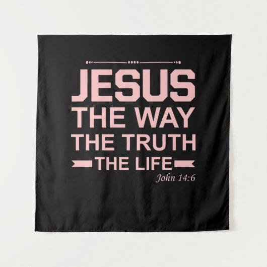 Christelijke Bijbel Verse Jesus Way Truth Life Wandkleed (Voorkant)