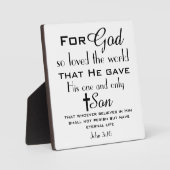 Christelijke Bijbel Verse John 3:16 Fotoplaat (Voorkant)