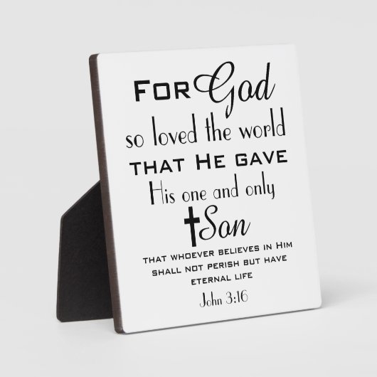 Christelijke Bijbel Verse John 3:16 Fotoplaat (Voorkant)