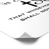 Christelijke Bijbel Verse John 3:16 Poster (Hoek)