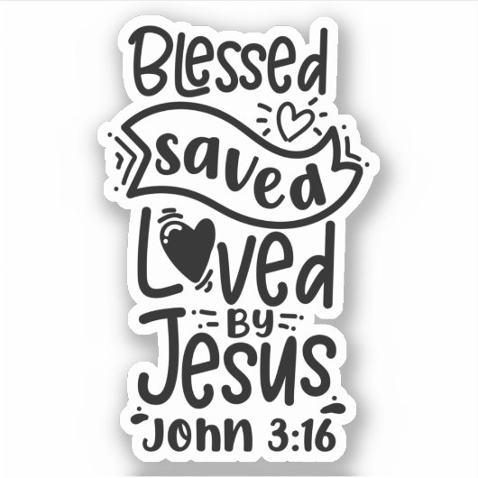 Christelijke Bijbel Verse John 3:16 Sticker (Voorkant)