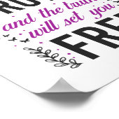 Christelijke Bijbel Verse John 8:32 Poster (Hoek)