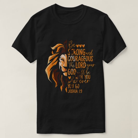 Christelijke Bijbel Verse Joshua 19 Lion T-shirt (Design voorkant)