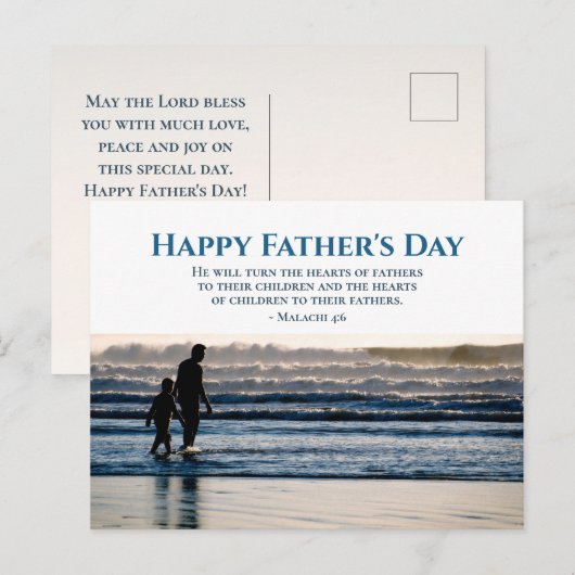 Christelijke Bijbel Verse Malachi 4:6 Vaderdag Briefkaart (Voorkant / Achterkant)