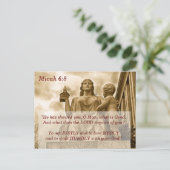 Christelijke Bijbel Verse Micah 6:8 Geest van het  Briefkaart (Staand voorkant)