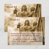 Christelijke Bijbel Verse Micah 6:8 Geest van het  Briefkaart (Voorkant / Achterkant)