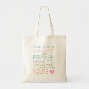 Christelijke Bijbel Verse Prayer Faith Pastel NIV Tote Bag